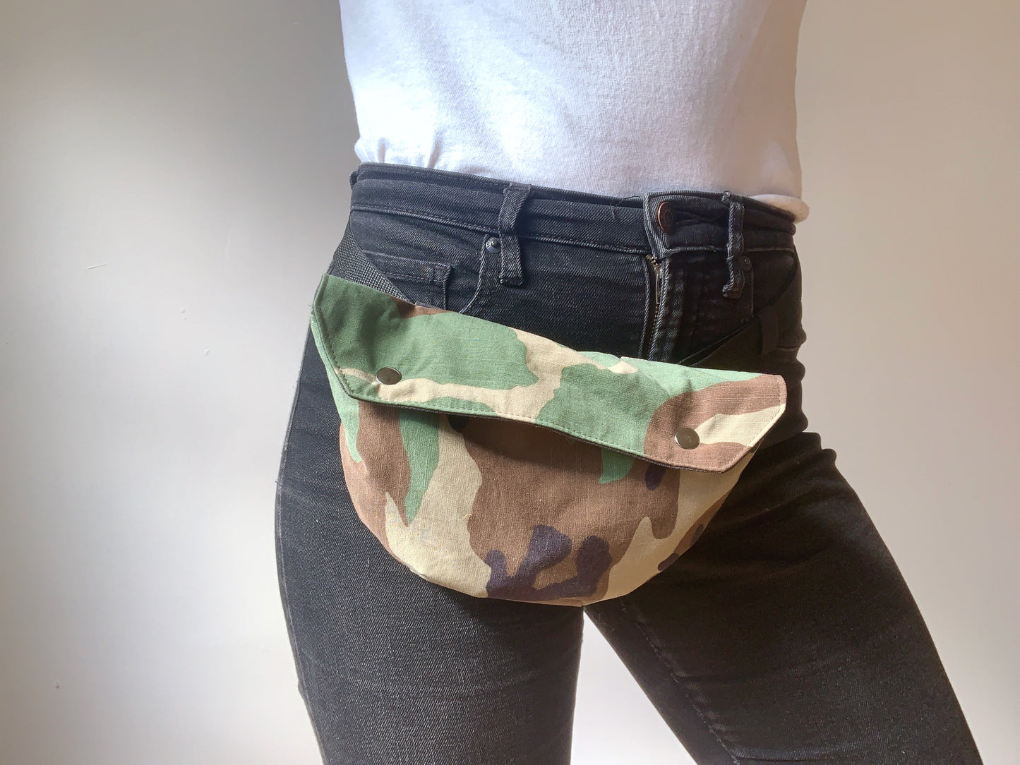 Upcycled Camo Crossbody Fanny Pack