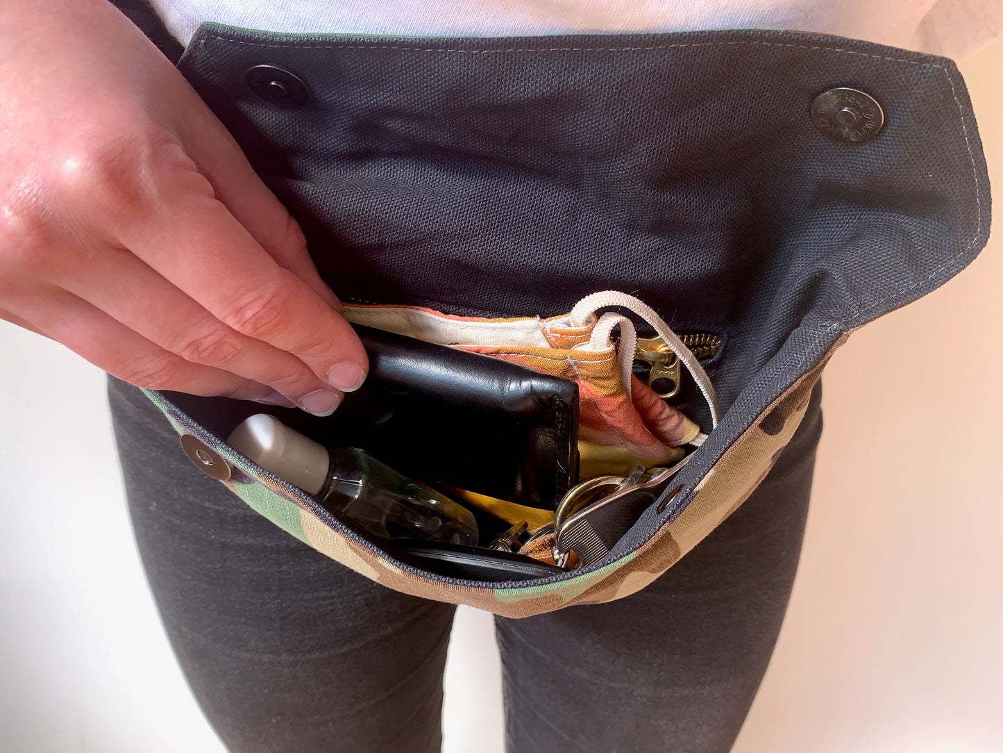 Upcycled Camo Crossbody Fanny Pack