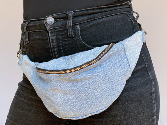 Upcycled Denim Crossbody / Fanny Pack