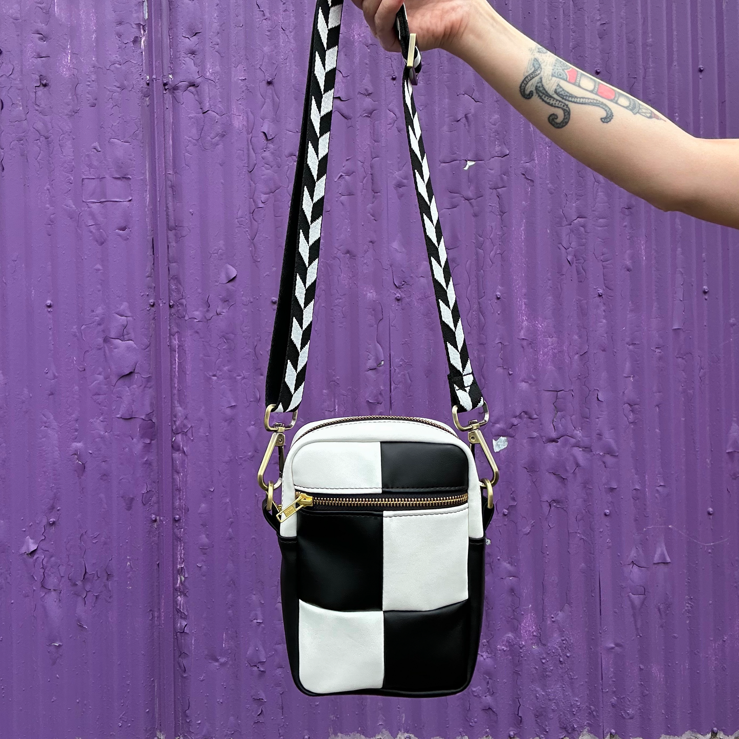 One-of-One Checkered Crossbody Bag